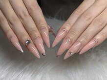 ネイルズバー 新宿店(Nails Bar)/ヌードピンク×ストーンネイル