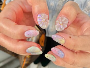 シェリーラメール 渋谷(cherielamer)/ぷっくりフラワーnail ¥7680