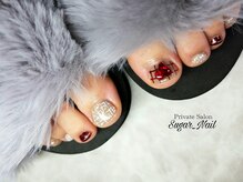 シュガーネイル(sugar nail)/ツイード＆ハート　フットネイル