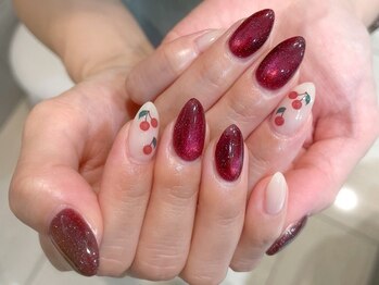 ヘアアンドネイル ミューズ 新浦安店(HAIR&NAIL MUSE)/さくらんぼネイルチェリーレッド