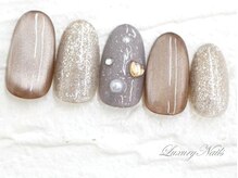 ラグジュアリーネイルズ タカダノババ(Luxury Nails Takadanobaba)/ポイント*ハート&パールNail