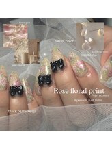 ポイソン(POISSON)/beige flower nail
