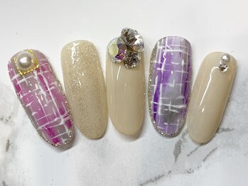 ラリュールネイル(L'Allure nail)/冬ツイードネイル¥8200