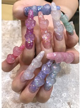 エスフィーネイルサロン ブリーユ(Esfy nailsalon Brille)/クリアハートロングスカルプ