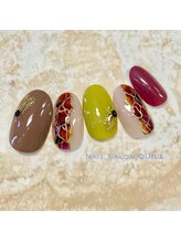 ネイルサロン クイル(QUILL)/１１月にじみアート（２）