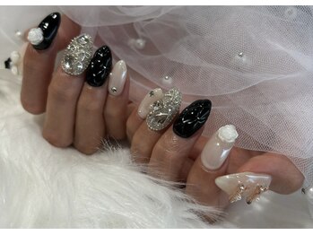 ブラックキルティングネイル