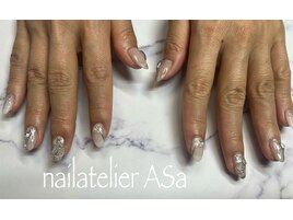 シルバーフラワーネイル☆