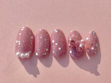 ネイルマフィア 渋谷(NAIL MAFIA)/キラキラスモーキーリボン