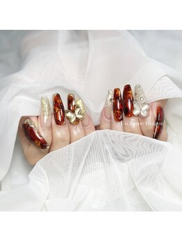 アン ジョーヌドラゴ/【ロングネイル】べっ甲ネイル