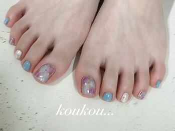 クク(koukou)の写真/【足元のおしゃれに欠かせないフットネイル♪】お仕事上、ハンドネイルができない方にもおすすめです◎
