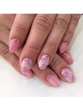 シャンネイルケアサロン(Shan Nail caresalon)/綺麗系お花ネイル