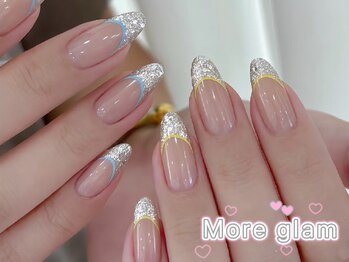 モアグラム 池袋東口店(More Glam)/シルバー　フレンチネイル