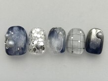 アイネイルズ 池袋店(I-nails)/ネイビーシルバーネイル