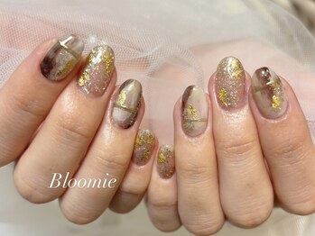 秋色カフェラテネイル