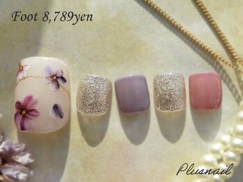 プラスネイル 武蔵小杉店(PLUS NAIL)/【1689】ガーリー×フットネイル