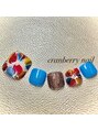 クランベリーネイル 代官山 恵比寿(cranberry nail)&nbsp;フットもお花で華やかに