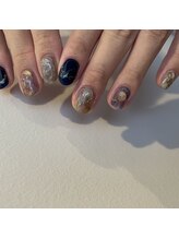 ヌア(nur.)/ネイビー×パープルnuance