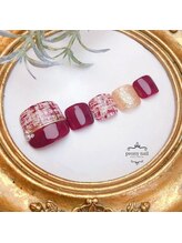 ピオニーネイル(peony nail)/バーガンディツイード