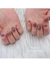 はあとねいる 八戸日計店/ブラウンニュアンスネイル