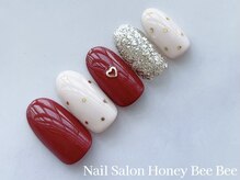 ハニービービー(Honey Bee Bee)/ハートドットボルドーネイル