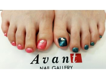 ネイルギャラリーアヴァン(NAIL GALLERY Avant)/キャツアイ&アシメ(フット)