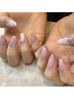 Mネイルアンドカフェ シェレステ/大理石風