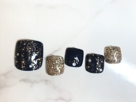 ネイビー×ラメ