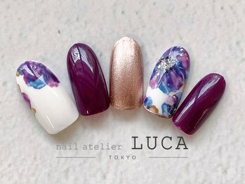 ネイルアトリエルカ(nail atelier LUCA)/W-142 シェラックフラワーネイル