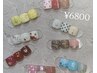 【フット】選べる親指art付¥6800～¥8000整爪甘皮処理＆Footバス付 オフ代別途