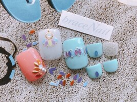 リーフホロネイル×フットネイル