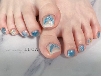 ネイルアトリエルカ(nail atelier LUCA)/M-820 ブルー人魚のしっぽネイル