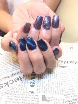 ネイルギャラリーアヴァン(NAIL GALLERY Avant)/キャツアイ&アシメ(パラ4)