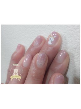 ポ ミニヨン(Pot mignon)/冬のうさぎさんネイル☆