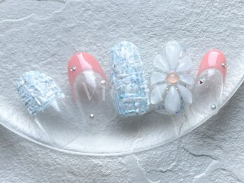 ヴィオラ(VIOLA)/ツイードフラワー/定額ネイル