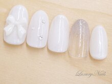ラグジュアリーネイルズ タカダノババ(Luxury Nails Takadanobaba)/Winter*ホワイトリボンNail