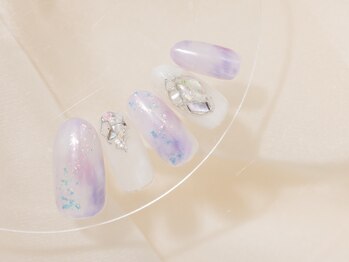 ヴァンネイル みなとみらい馬車道(VINGT NAIL)/* 梅雨カラーマーブル×シェル*