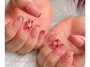 大人ガーリーなチェックネイル