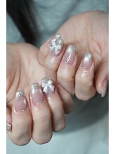 シルバーラメ×リボン