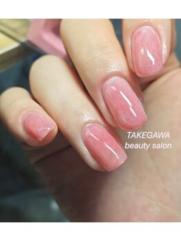 竹川ビューティーサロンの写真/デートにぴったり♪ちゅるんピーチネイルで指先からモテ可愛をGET!新規3580円♪