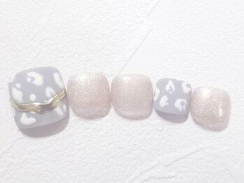 【新作】レオパードフットネイル