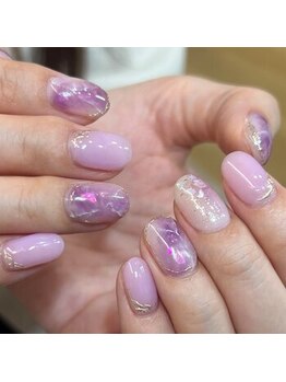 大理石・秋冬ネイル・シェル