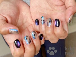 ブルーネイル/ハロウィンネイル