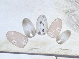 フラワー　春　ミラー　花ネイル