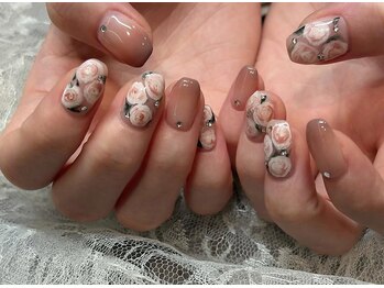 手描きアンティークフラワー