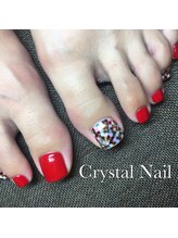クリスタルネイル ボンベルタ橘店(CRYSTAL NAIL)/赤フットネイル