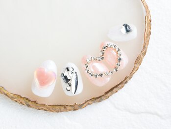 ネイルケイ(Nail_K)/キラキラハートネイル