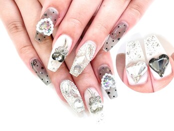 ネイルコレクション ピンク(Nail Collection Pink)/長さ出しジェル放題☆ビジュー