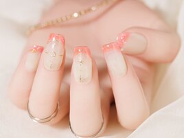 ラメフレンチ×ミラーアート