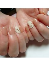 心の郷/大理石風アートネイル