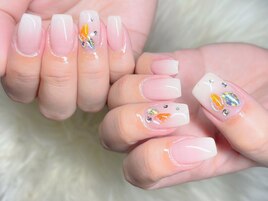 ジェル◆シンプルビジューネイル